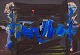 Leif Knudsen (1928-1975), Swedish artist. Mixed media on paper.Abstract composition.