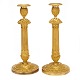 Aabenraa 
Antikvitetshandel 
presents: 
Pair of 
fire gilt 
Empire bronze 
candlesticks. 
France circa 
1820. H: 34cm