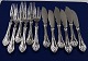 Antikkram presents: Rokoko Danish silver flatware, set of 6x2 items fish cutlery all of silver, in all 12 items.