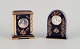 Limoges, France. Clock and decorative object in porcelain, decorated with 
22-karat gold leaf and a beautiful royal blue glaze. Scène galante.
