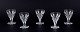 Baccarat, France. A set of five Art Deco glasses in clear crystal. Faceted.