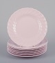 Tuscan, 
England. Seven 
plates in light 
pink porcelain 
...