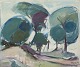 L'Art presents: 
Ragnar 
Högman 
(1891-1976), 
Swedish artist. 
Oil on canvas.
Abstract 
landscape with 
trees and ...