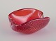 Murano, Italy. Bowl in red art glass with gold dust.