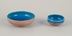 Nils Kähler (1906-1979) for Kähler. Two ceramic bowls. Unglazed and turquoise 
glaze. Hand-glazed.