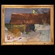 Aabenraa Antikvitetshandel presents: Oluf Høst, 1884-1966, oil on canvas. Bognemark with moon. Signed and dated ...
