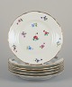 Silesia, Germany.
Six small porcelain lunch plates.