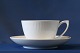 Antik Huset presents: Coffee cups, white fluted, 1. black, cup No. 087, saucer no. 088