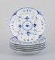 Royal Copenhagen Blue Fluted Half Lace, a set of six lunch/salad plates.