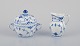 Royal Copenhagen Blue Fluted Half Lace, sugar bowl and creamer.