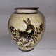Reutemann Antik 
præsenterer: 
Humlebæk 
keramik: Vase 
med dekoration 
af rådyr