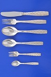 Silver  plaid cutlery