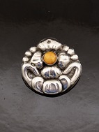 830 silver art nouveau brooch  with amber