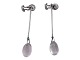 Georg Jensen sterling silver 
Long Dew Drop earlicps with rock crystal by Torun