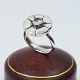 Georg Jensen; Ring of sterling silver with moonstones #36