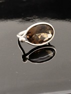 Georg Jensen Savannah sterling silver ring with smoke quartz