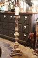 Antique, French floor candlestick in carved wood with old silver plating and a 
really nice patina.
H: 90cm...