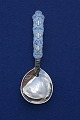 Norwegian 
silver 
flatware, jam 
spoon with 
light blue ...