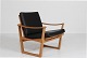 Danish Modern
M. Nissen
Easy chair of oak and black leather
