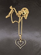 8 carat gold double heart pendant