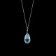 14k Gold Pendant with drop-shaped Aquamarine.