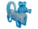 Blue glass decanter spaped as a dog