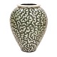 Large Per Weiss, Denmark, stoneware glazed vase with organic patterns. Signed. 
H: 55cm. D: 40cm