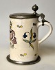 Beer mug, 
faience, circa 
1770, Germany.