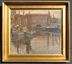 Pegasus – Kunst 
- Antik - 
Design 
presents: 
Larsen, 
Hugo Valdemar 
(1875 - 1950) 
Denmark: The 
harbor, 
Lundeborg.