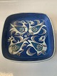 Royale Copenhagen Baca Dish in blue faience with a motif of birds.