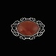 Bestik.dk presents: Otto Strange Friis. Art Nouveau Silver Brooch with Amber.