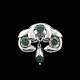 Bestik.dk presents: Danish Art Nouveau Silver Brooch with Green Agate - Evald Nielsen.