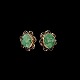 Bestik.dk presents: Jean Larsen - Denmark. 14k Gold Ear Clips with carved Jadeite.