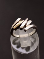 Sterling slv ring med lille diamant