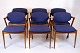 Osted Antik & 
Design 
presents: 
Set of Six 
Dining Chairs - 
Model 42 - Teak 
& Blue Fabric - 
Kai Kristiansen 
- ...