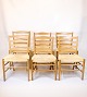 Osted Antik & 
Design 
presents: 
Set of Six 
Church Chairs - 
Model Church 
Chair - Oak - 
Kaare Klint - 
1960s
