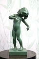 Kai Nielsen 
Venus figure in 
dark green 
glazed ...