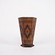 Vase - Dark 
Wood & Intarsia 
- Oriental 
Pattern - 1900s
