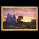 Jens Erik Carl Rasmussen, 1841-93, Öl auf Leinen. Partie mit einem Schiff vor 
Grünland. Signiert und datiert 1872. Lichtmasse: 98x156cm. Mit Rahmen: 112x170cm