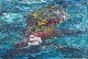 Scandinavian 
artist
Abstract 
composition.
Oil on canvas.