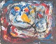 Tom Lindhardt
Composition.
Mixed media on 
paper, 1968.