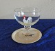 Liqueur bowls 
with white cock 
and glass tray 
with cock