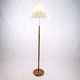 Floor Lamp - 
Teak - Pleated 
Shade - Danish 
Design - 1960s
