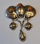 Danish Art 
Nouveau pendant 
in silver with 
amber, 20th ...