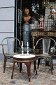 Classic French Tolix chair with armrests in acid-treated, polished and lacquered 
metal... Classic French Tolix chair with armrests in acid-treated, polished and lacquered 
metal...