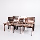 Set of Six Dining Chairs - Rosewood & Floral Seat - Erling Torvits - Sorø 
Furniture Factory - 1960s
