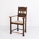 Antique 
Armchair - Oak 
- Striped 
Upholstery - 
1930s
