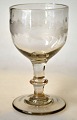 Wine glass with 
oak leaf cuts, 
19th century 
Denmark.