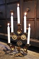 Antique, French 
church 
candlestick in 
gilded metal 
...