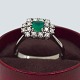 Antik 
Damgaard-
Lauritsen 
presents: 
C. 
Antonsen; Ring 
in 14k white 
gold set with 
diamonds and 
emerald